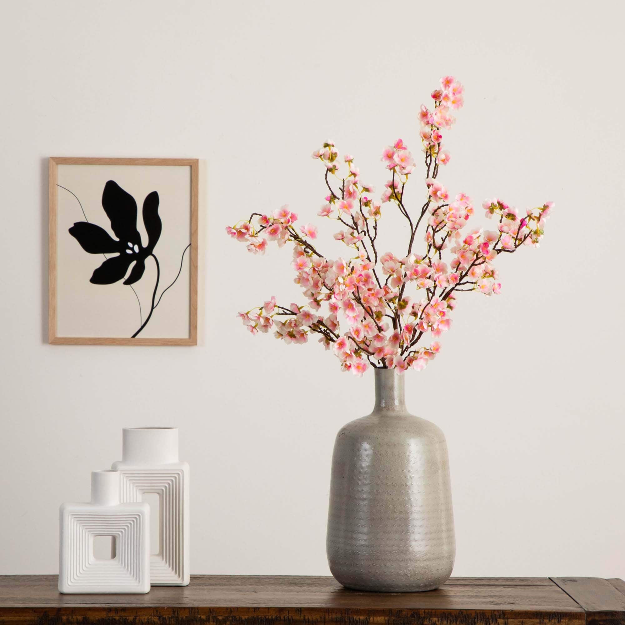 41" Pink Cherry Blossom Flower Stems, 3ct.